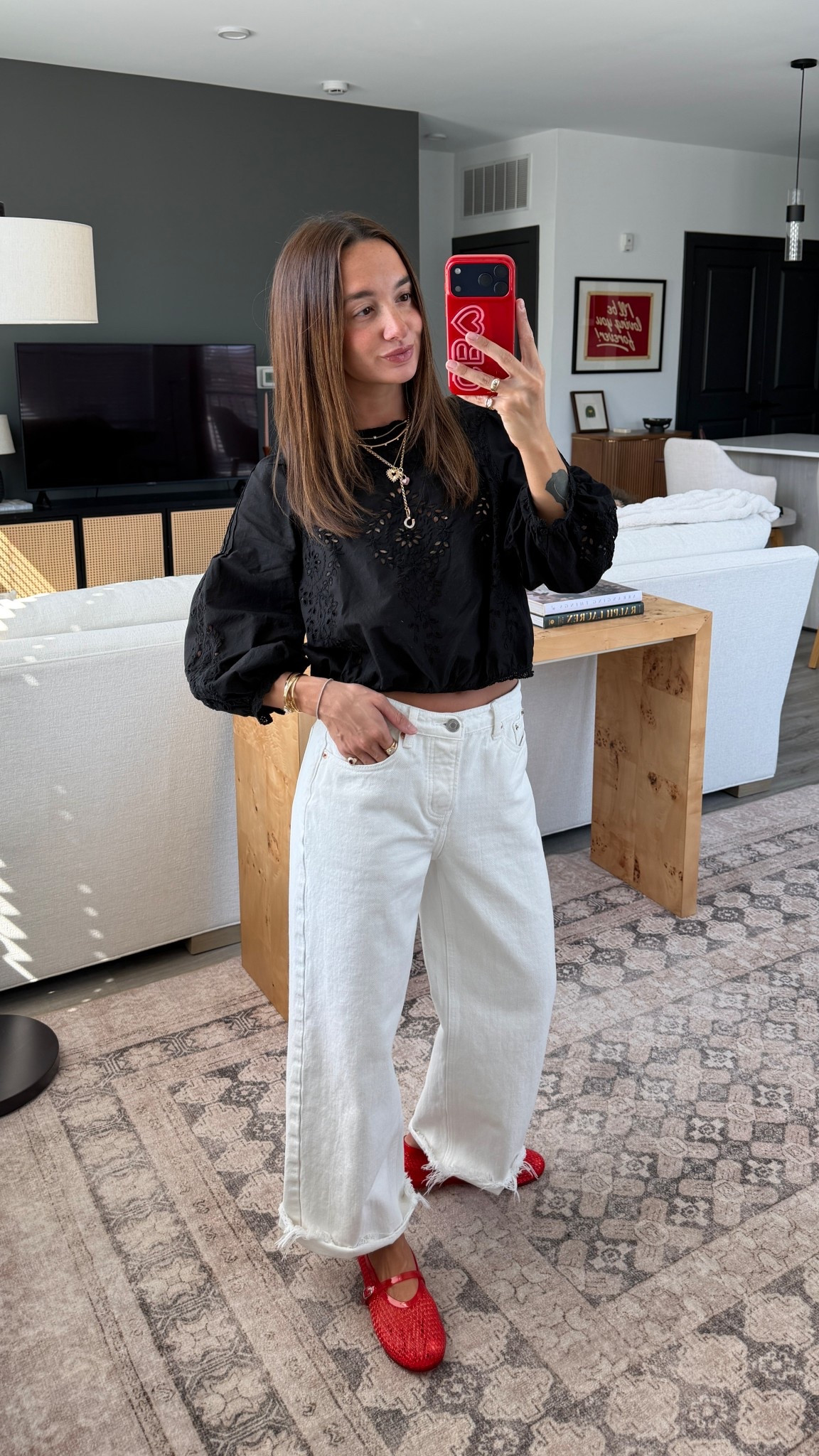 My ootd! XS top and 24 in Parke jeans (I cut them) linked similar since these are always sold out!