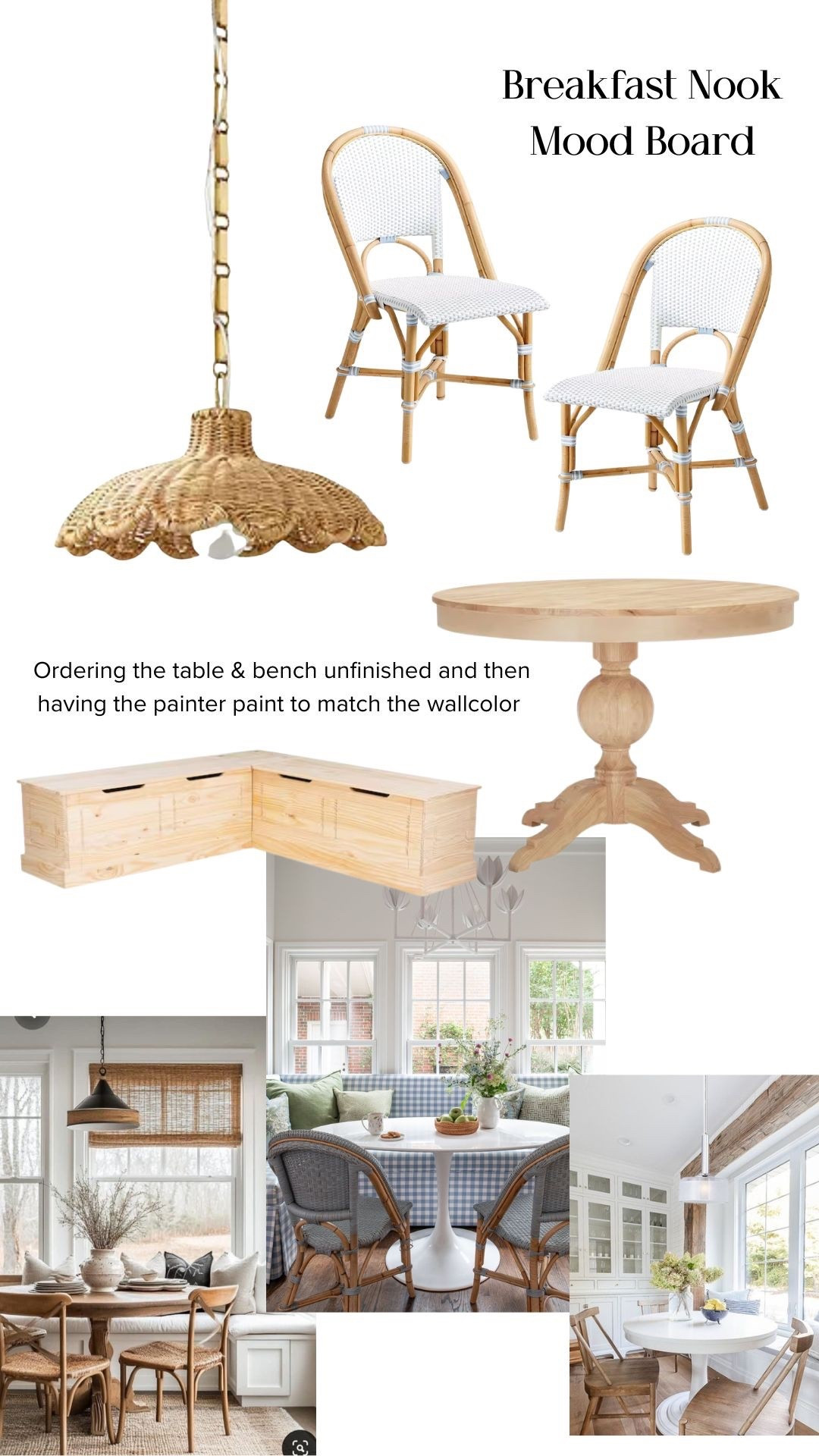 The mood board for the breakfast nook in the beach house, light, airy and cozy. Everything is also onsale right now!

#LTKHome