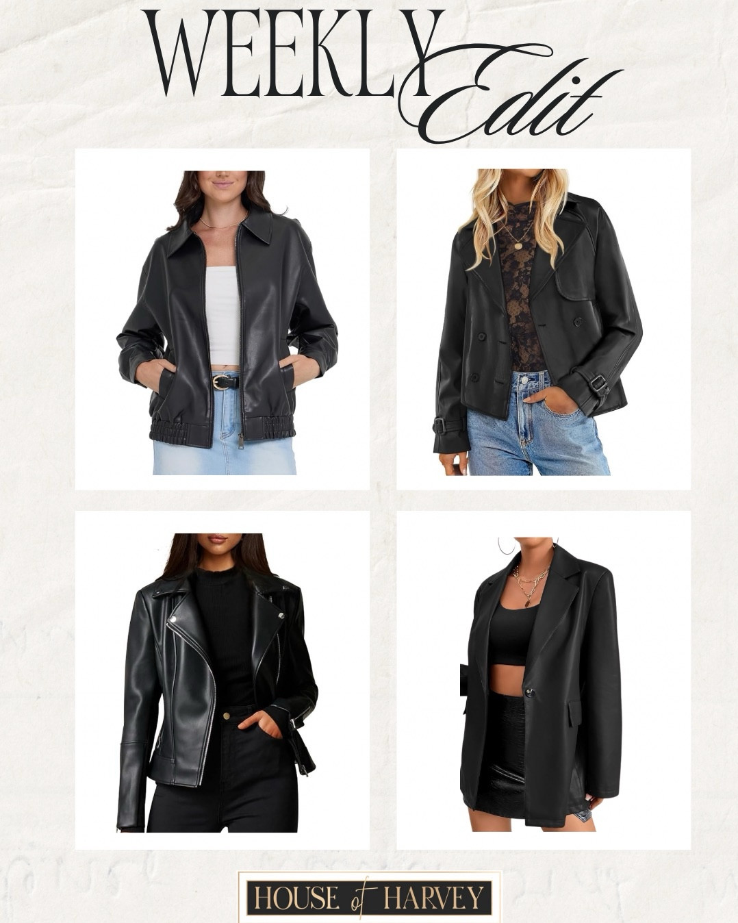 WEEKLY EDIT—Halloween week gets a chic twist with monochrome black outfits styled with modern edge. Think leather trousers, silk slips, oversized blazers, and statement boots—all in head-to-toe black. I found the best pieces all on Amazon that are under $100 and perfect for spooky vibes! There are faux leather jackets, tops, dresses, kitten heels and handbags that I found. All linked ⬆️

#ltkcreator #ltkfinds #ltkwatchnow #amazon #amazonfinds #spooky #spookychic #chic #fall #falloutfits #fallfashion #fauxleatherjacket #falldress #falltops

#LTKStyleTip #LTKSeasonal #LTKFindsUnder100