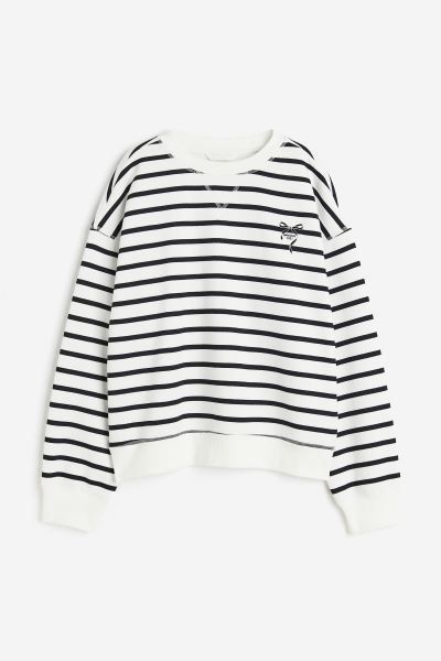 Sweatshirt - Beige/striped - Ladies | H&M US | H&M (US)