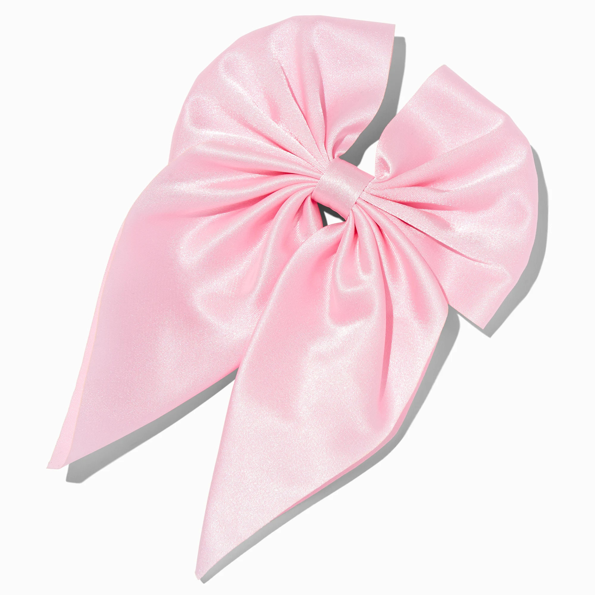 Pink Satin Hair Bow Clip | Claire's (UK)