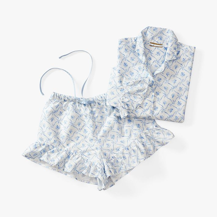 LoveShackFancy Floral Trellis Sateen Pajama Set | Pottery Barn Teen