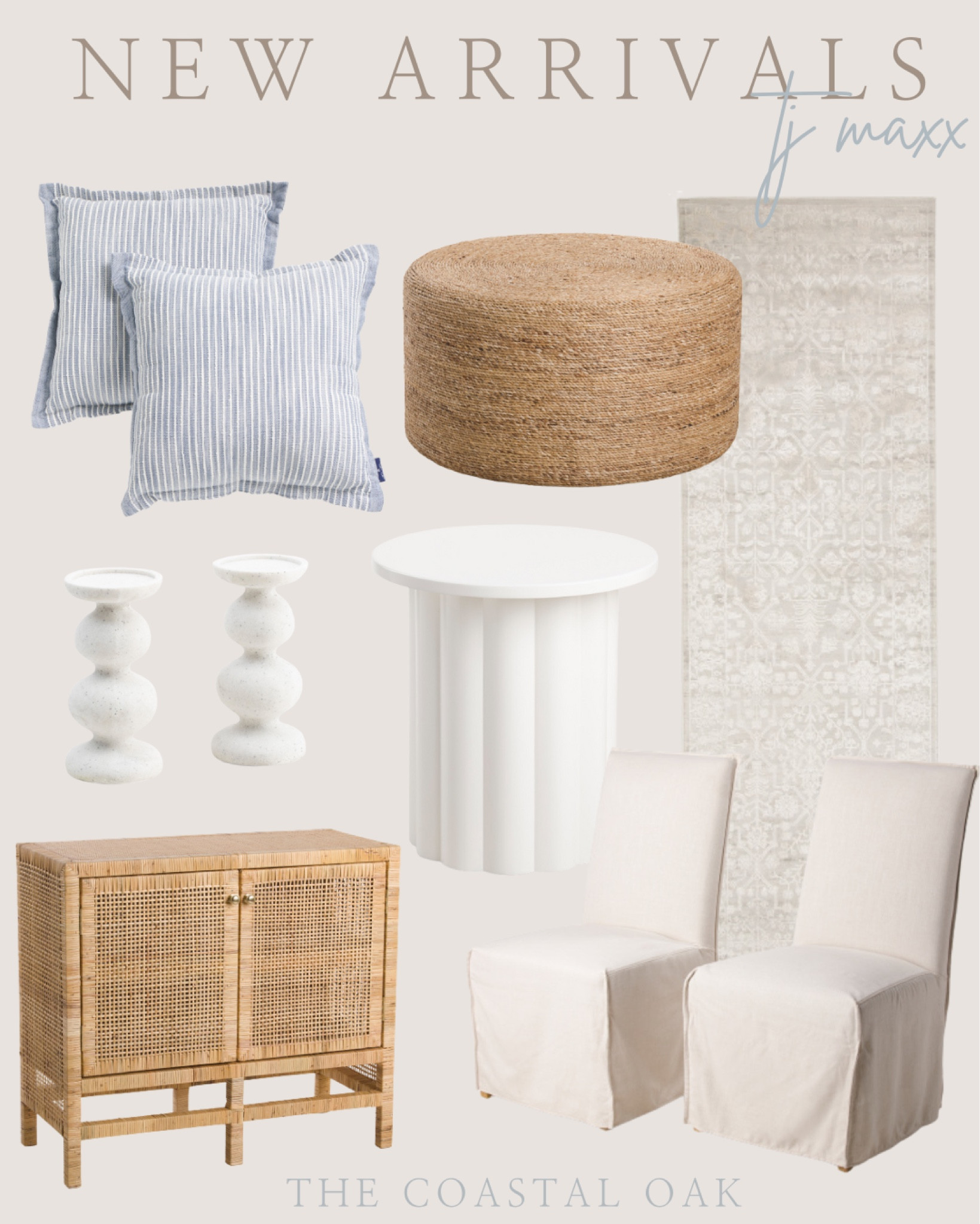 TJ Maxx new arrivals with coastal blue and rattan, Serena & Lily looks for less.



#LTKsalealert #LTKSeasonal #LTKhome