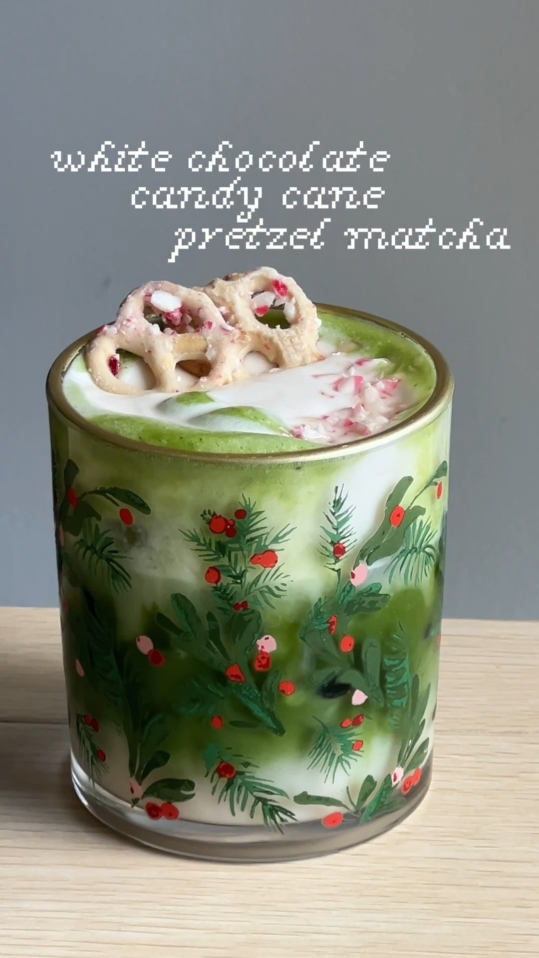 white chocolate candy cane pretzel matcha ❄️ 

#LTKHoliday #LTKfoodie