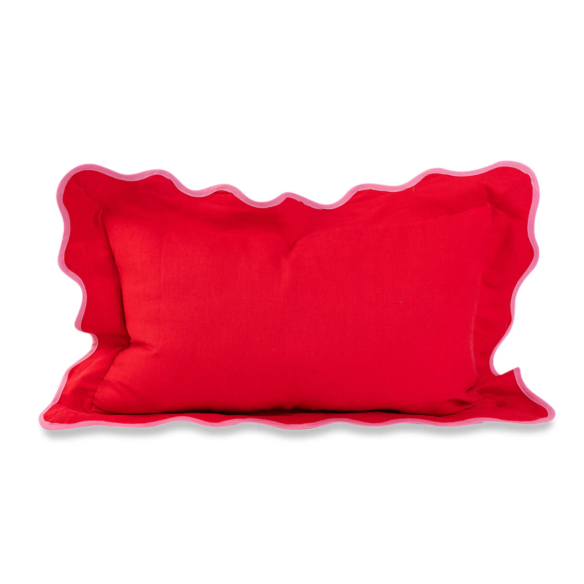 Furbish Studio - Darcy Linen Lumbar Pillow - Cherry + Light Pink - Case Only | Furbish Studio