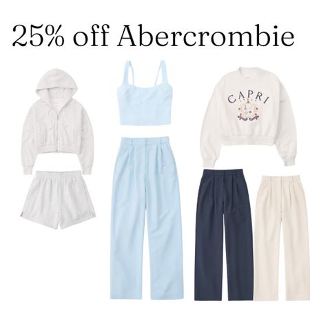 Abercrombie has a sale right now, using code AFLTK for 25% off!    There’s an extra 15% off their activewear line (called YTP)

If in between sizes, size down in the linen pants/shorts. I have some linen pants from Abercrombie and they’re classic and I love them!  This blue color is one of my favorites.

#LTKSale #LTKFind #LTKsalealert