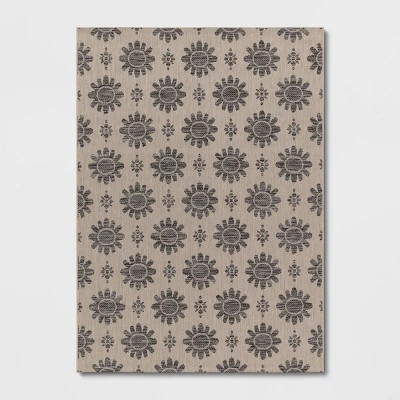 Dark Daisy  Outdoor Rug Black - Opalhouse™ | Target