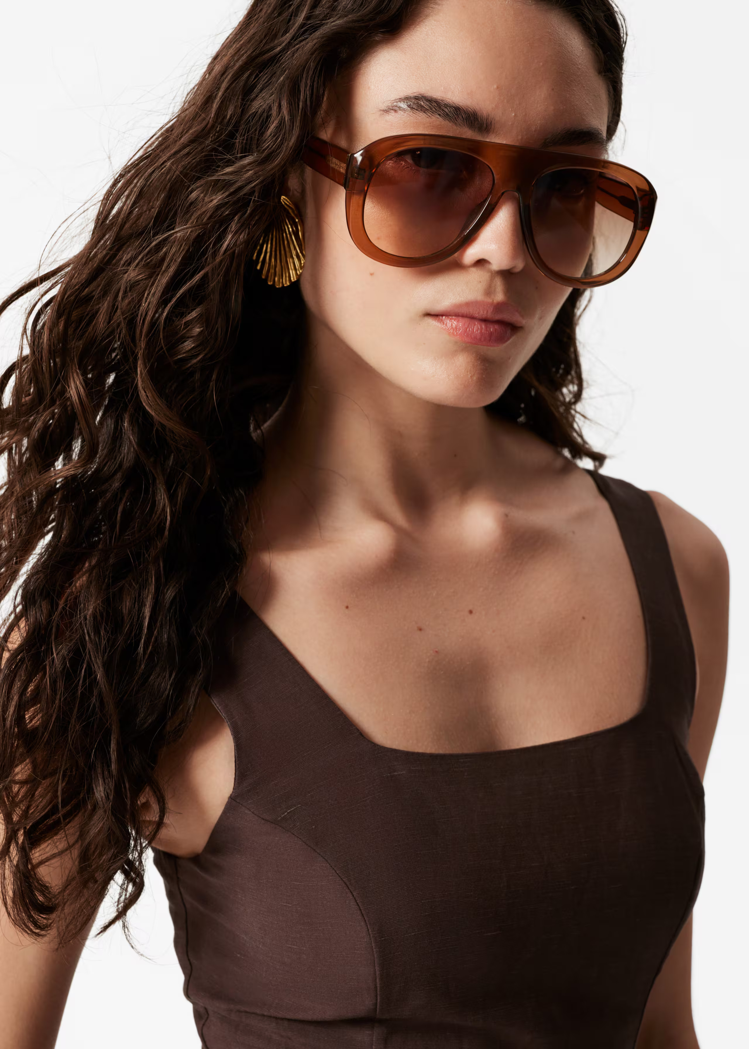 Flared Midi Dress - Dark Brown - & Other Stories GB | & Other Stories UK