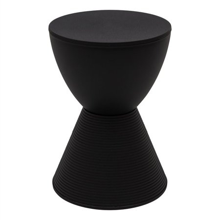 LeisureMod Boyd Modern Plastic Ribbed Round Black Side End Table | Walmart (US)