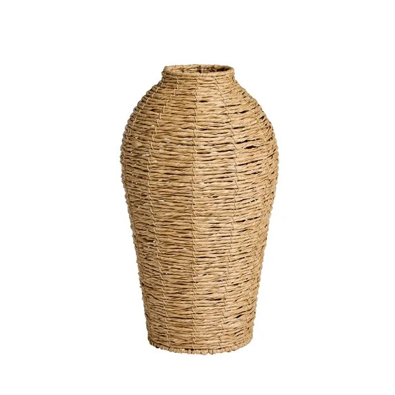 Better Homes & Gardens 15" Woven Faux Seagrass Floor Vase | Walmart (US)