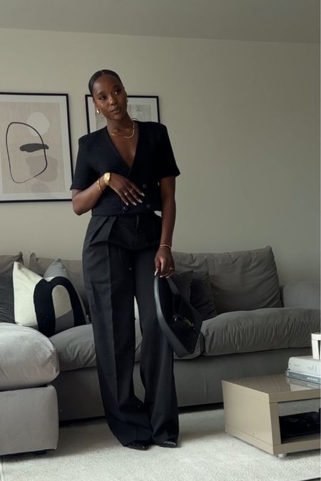 All black outfit for a gloomy rainy day in london 🌧️, office outfit idea, workwear, drinks after work, office look, classic outfit, tailored trousers, tweed mini crop blazer, smart casual, Boucle jacket, Boucle crop blazer, Selfridges, penhaligons cairo

#LTKworkwear #LTKFind #LTKunder100