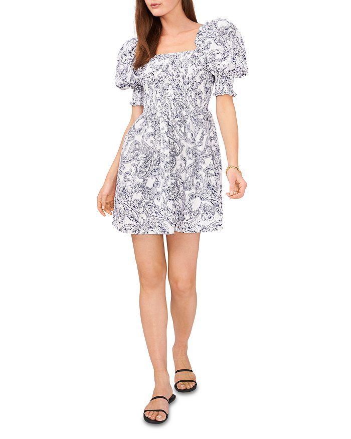 Puffed Short sleeve Square Neck Dress | Bloomingdale's (US)