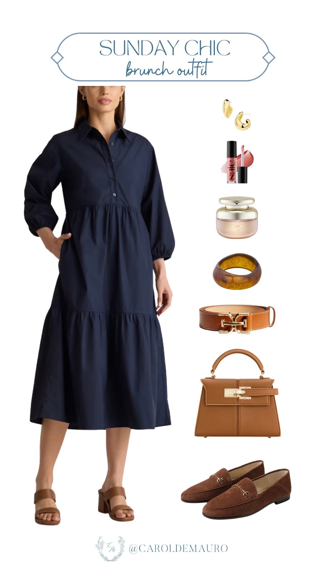 Sunday brunch is my favorite excuse to dress up a little! This look is so effortless with a chic dress and classic accessories. It's the perfect outfit for a relaxing and stylish weekend meal.

outfit inspo, weekend wear, modest look, sundays best, resin bangle, how to style, fall fashion, mom outfit

#LTKStyleTip #LTKU #LTKSeasonal