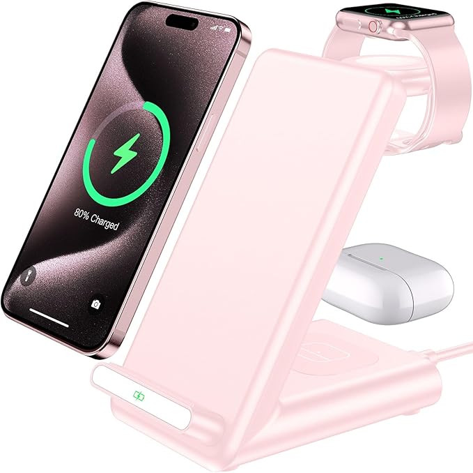 Wireless Charging Station,3 in 1 Charging Stand Made for Apple Watch Ultra 10 9 8 7 6 SE 5 4 3,Fa... | Amazon (US)