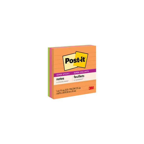 Post-it 3pk 4"x4" Super Sticky Notes 70 Sheets/Pad - Rio de Janeiro Collection | Target