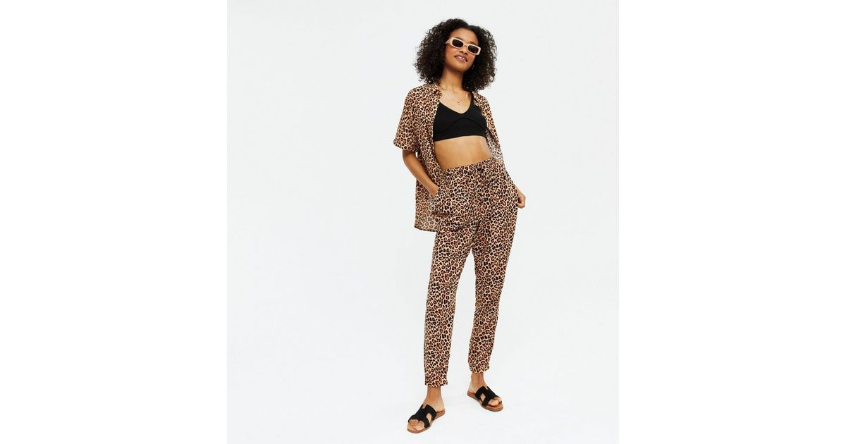 Brown Leopard Print Cuffed Joggers
						
						Add to Saved Items
						Remove from Saved Items | New Look (UK)