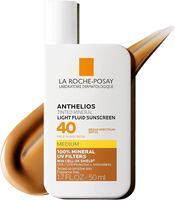 La Roche-Posay Anthelios Tinted Sunscreen SPF 40+, Broad Spectrum SPF + Antioxidants, Titanium Di... | Amazon (US)