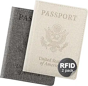 2 Pack Unisex Adult Faux Leather Passport Holder,Honeymoon Gifts,Travel Essentials-Rfid Blocking,... | Amazon (US)