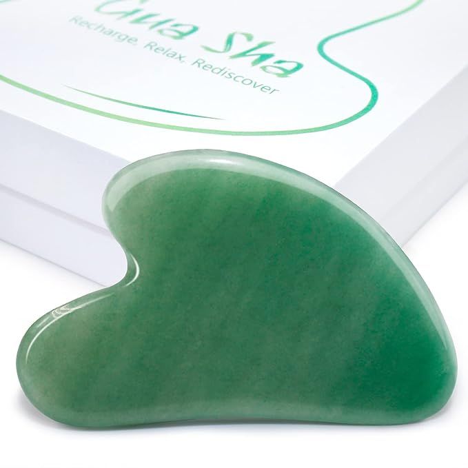 Gua Sha Facial Tool from BAIMEI for Self Care Made of Green Aventurine, Relieve Tensions and Redu... | Amazon (US)