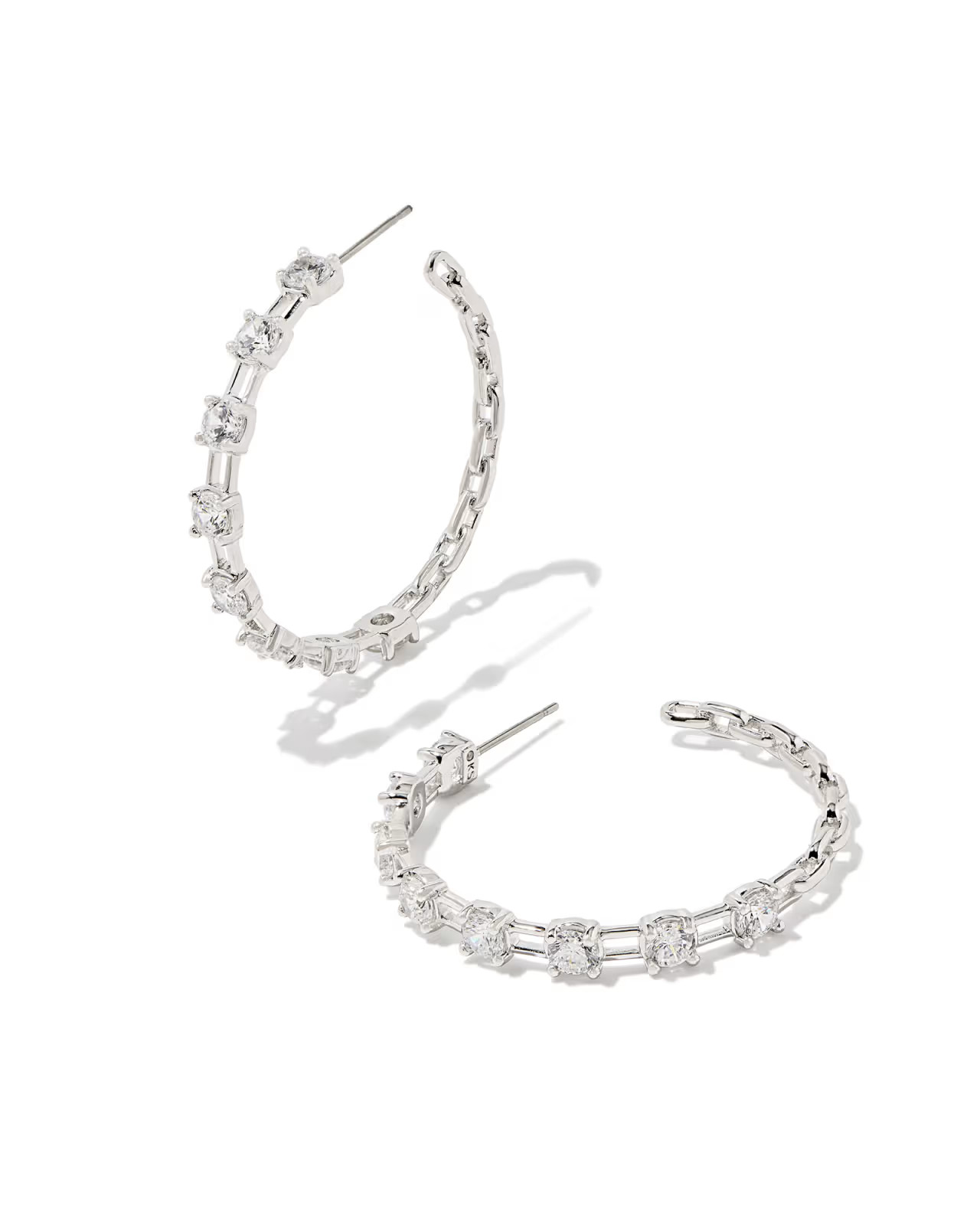 Lexi Gold Hoop Earrings in White Crystal | Kendra Scott | Kendra Scott