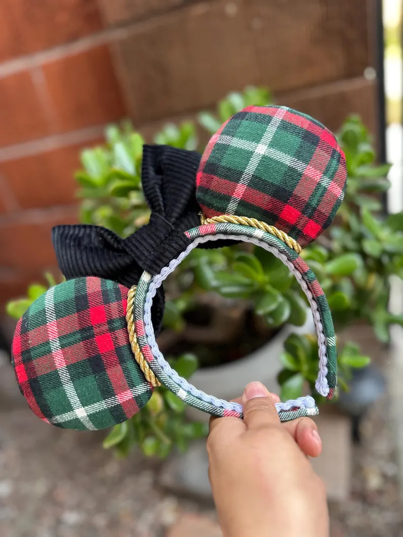 Christmas Plaid Minnie Ears - Etsy | Etsy (US)