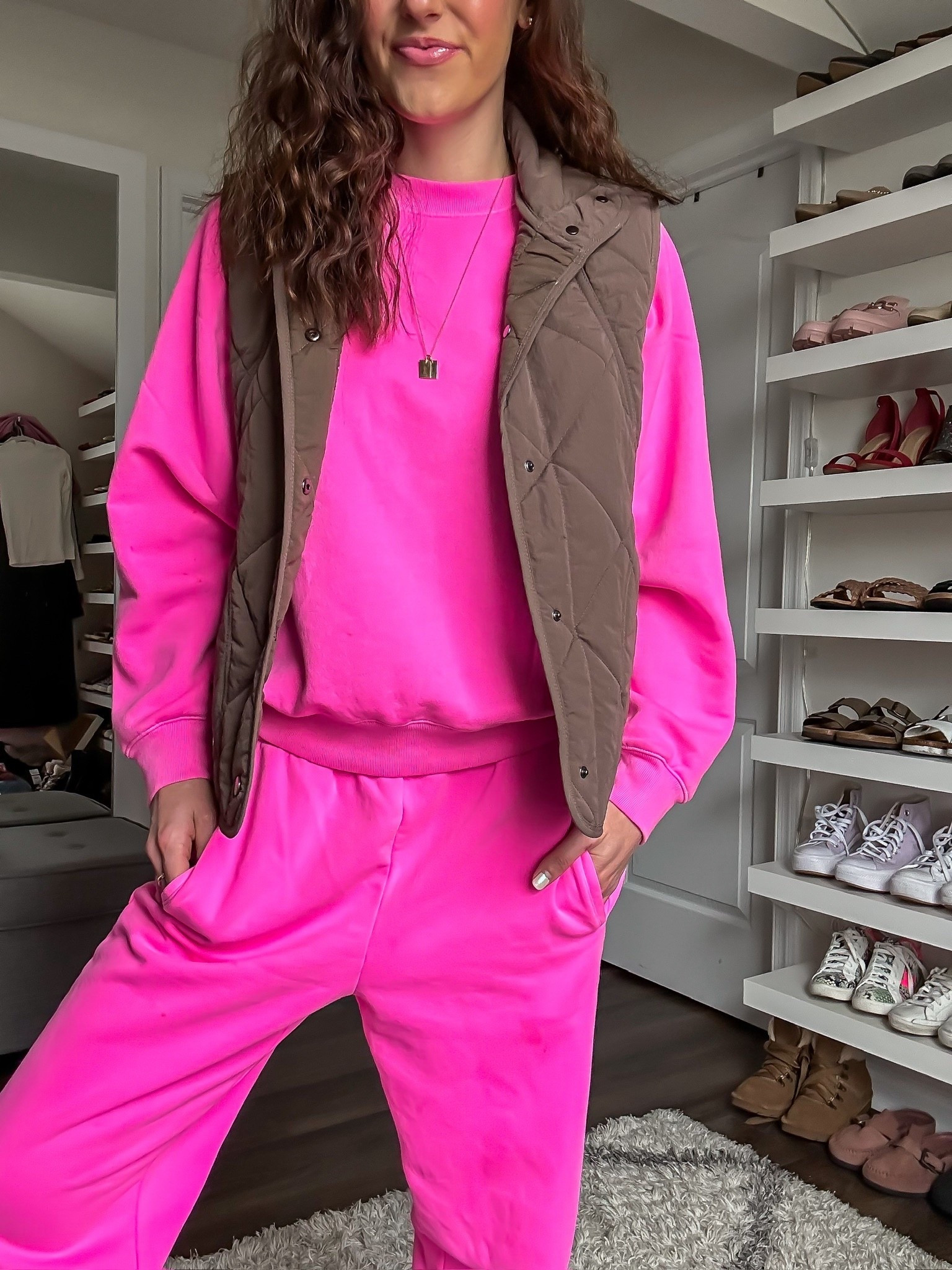 Pink + brown athleisure outfit with matching sweatshirt + sweatpants from gap 

#LTKSaleAlert #LTKSeasonal #LTKmomlife