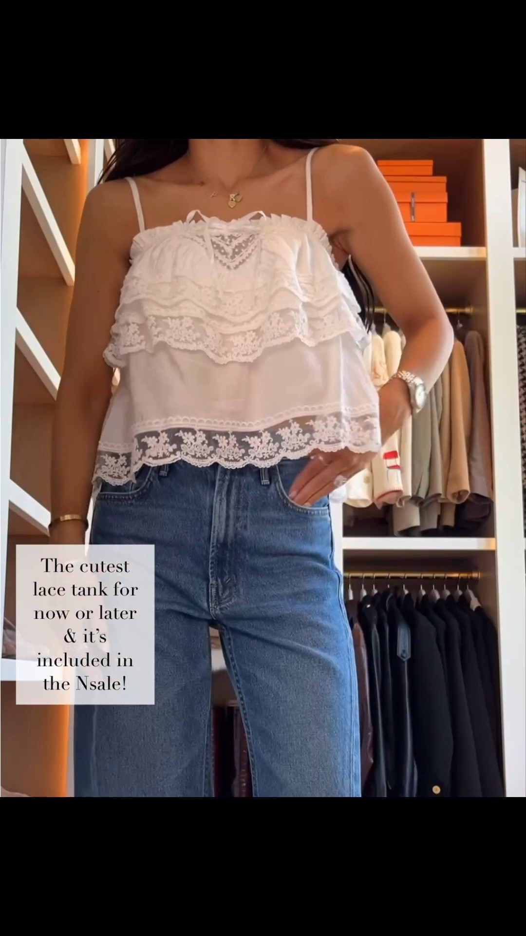 Viral mother lemon twist jeans back in stock! Instantly look taller & slimmer 
Wearing a 23
White lace tank on sale at the Nordstrom Anniversary sale! Wearing an XS

#LTKSaleAlert #LTKmomlife #LTKootd