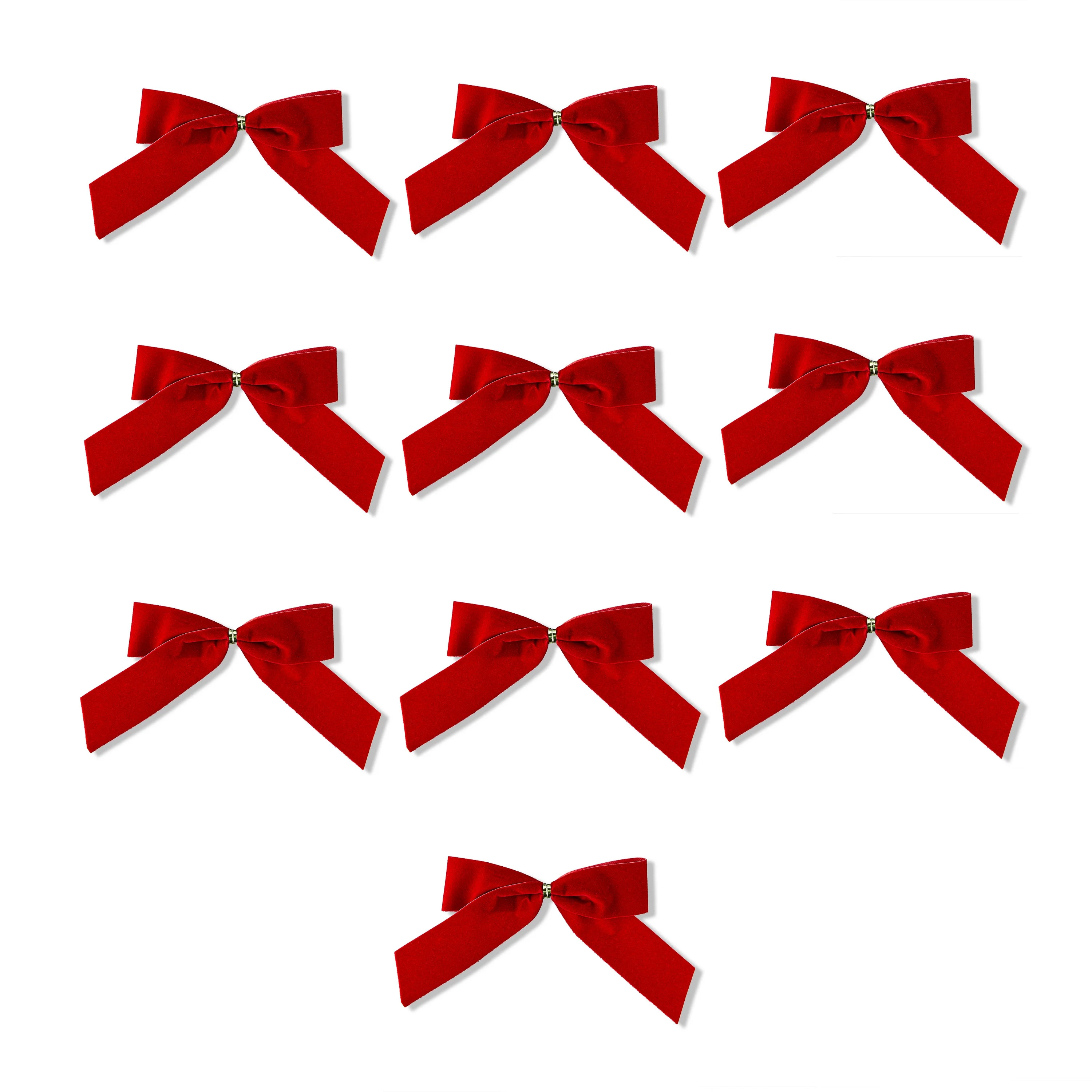 Red Velvet Christmas Bows, 3.5 in, 10 Count, by Holiday Time | Walmart (US)