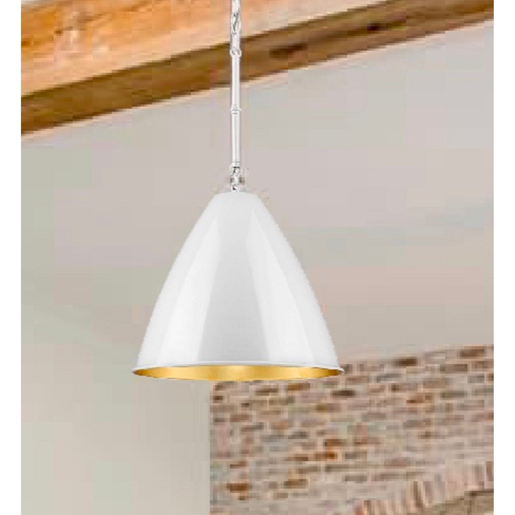 12 Inch Small Cone Pendant White and Gold (As Is Item) | Bed Bath & Beyond
