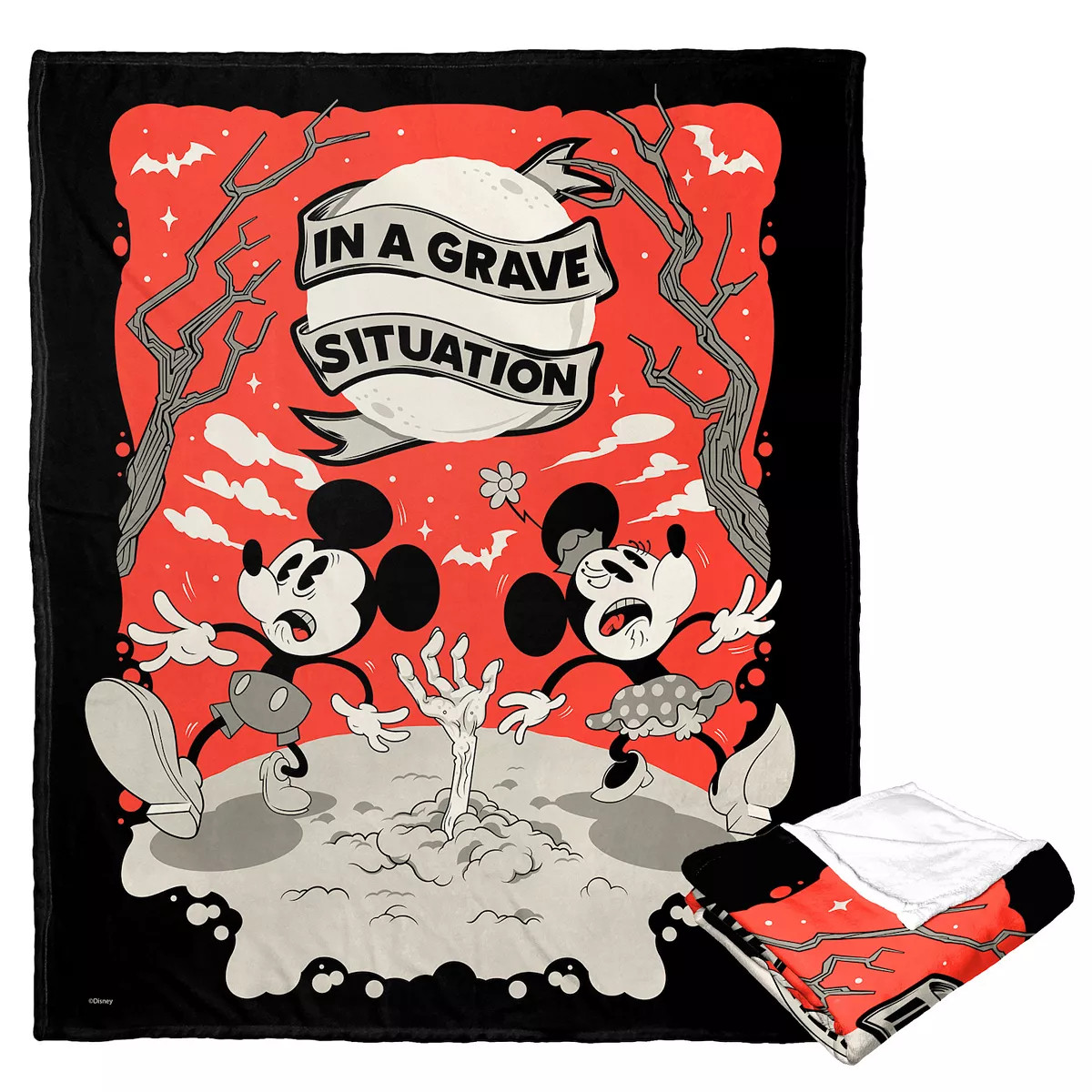 Disney's Mickey & Minnie Mouse Grave Situation Halloween Throw Blanket | Kohl's
