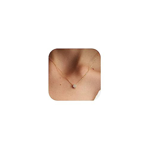 HANLI 14K Gold Plated Dot Necklace for Women - Dainty Gold, Simple Everyday Elegant Jewelry | Amazon (US)