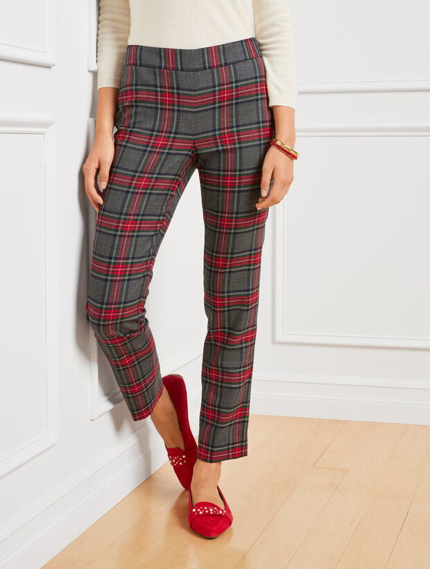 Slim Ankle Pants - Bonfire Plaid | Talbots