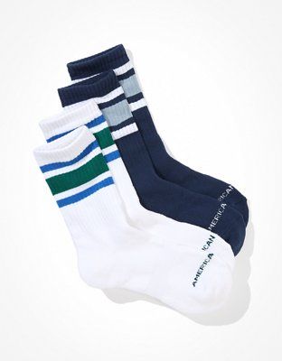 AE Striped Crew Sock 2-Pack | American Eagle Outfitters (US & CA)