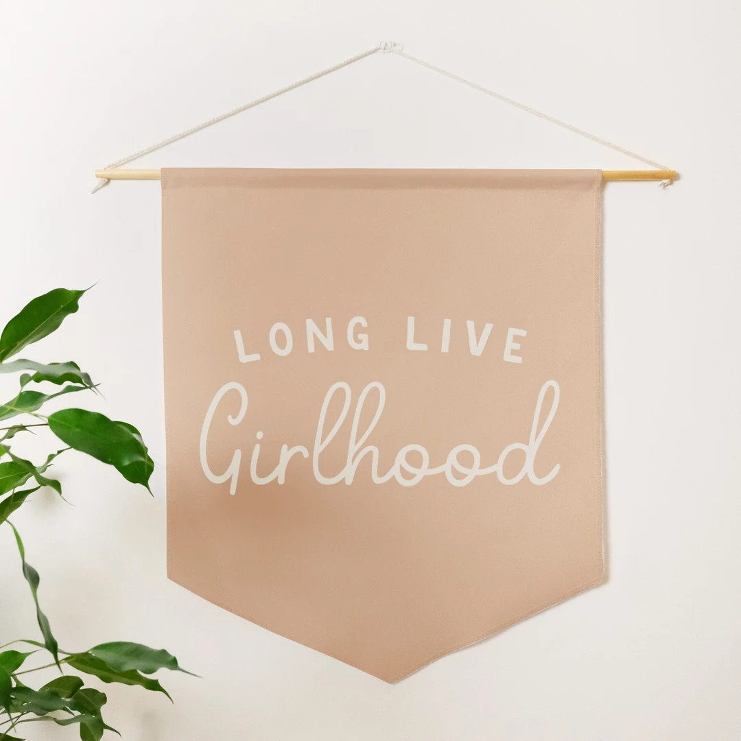 Long Live Girlhood Pennant Style Banner Pennant Flag Wall Art Banner, Girls Room Decor, Nursery o... | Etsy (US)
