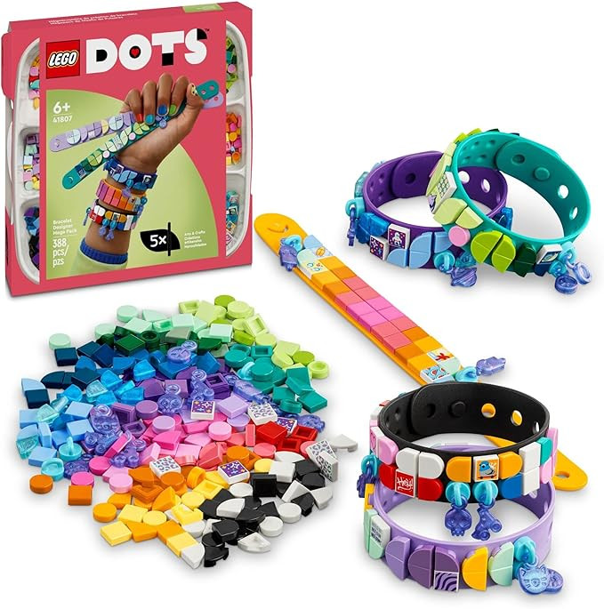 LEGO DOTS Bracelet Designer Mega Pack 41807, 5in1 DIY Creative Toy, Friendship Jewelry Making Kit... | Amazon (US)