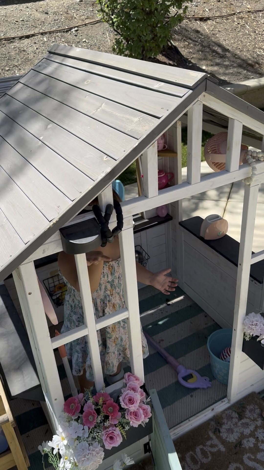 Kids playhouse upgrades to keep the kids outside this summer! Stroller fan/misters, mud kitchen, & zip tying bubbles so the kids can’t pour them out! Here’s everything we used for the cutest girls playhouse. 

#LTKSeasonal #LTKKids #LTKHome