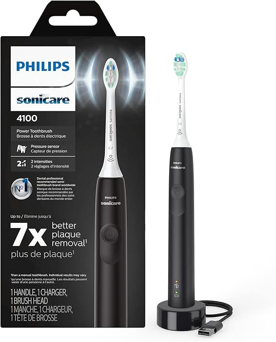 Philips Sonicare 4100 Rechargeable Electric Toothbrush, with Pressure Sensor, 2 Intensity Setting... | Amazon (US)