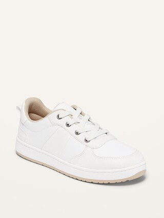 Gender-Neutral Nylon/Faux-Suede Elastic-Lace Sneakers for Kids | Old Navy (US)