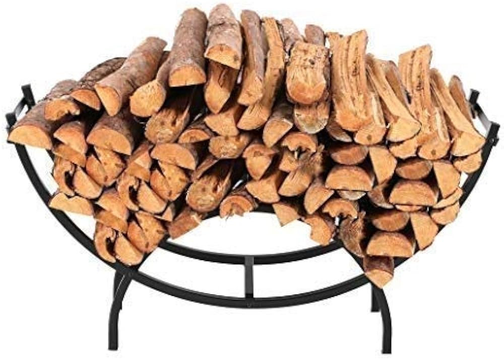 PHI VILLA 40 Inch Heavy Duty Large Curved Indoor/Outdoor Firewood Racks Log Hoop, Oval Base for K... | Amazon (US)