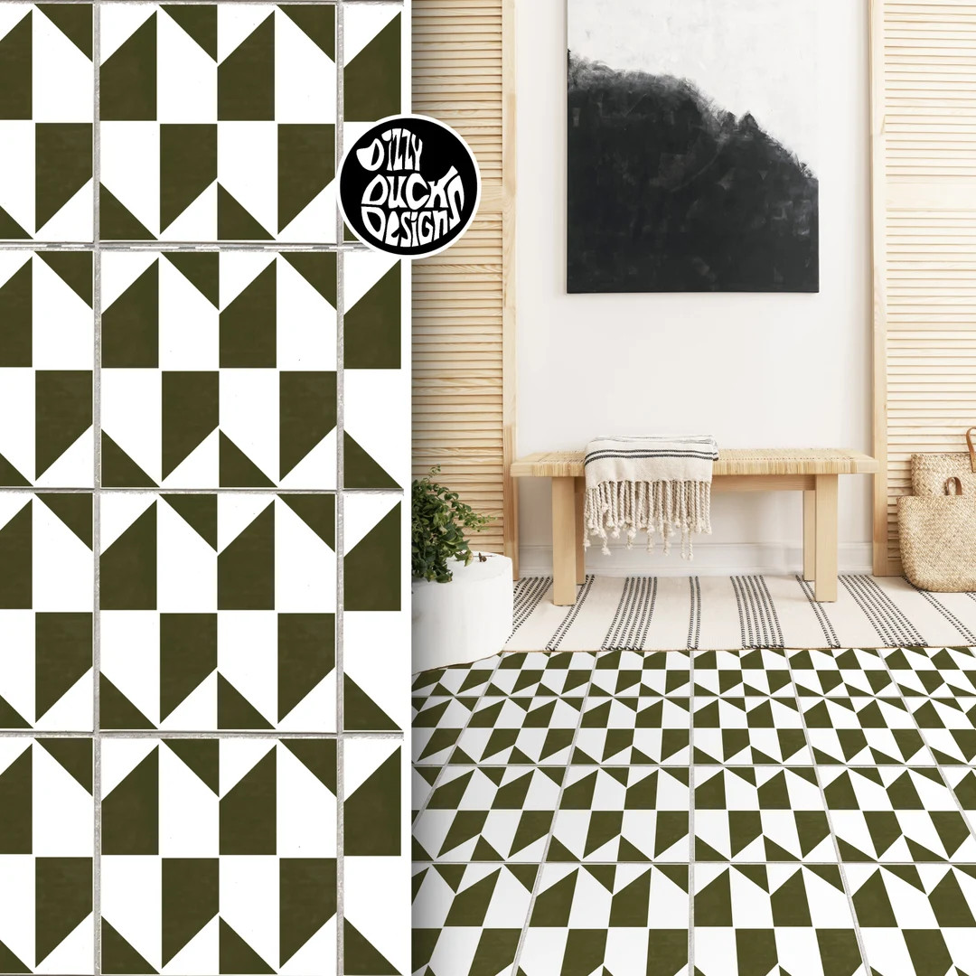 Tile Stencils for Painting Bathroom Kitchen Wall Floor Tiles - Etsy UK | Etsy (UK)