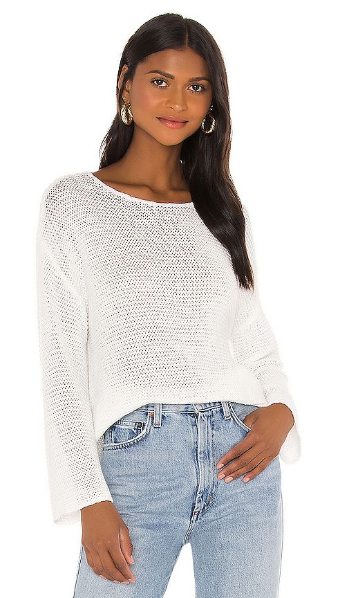 Lovers + Friends Lalah Open Knit Sweater in Ivory. - size L (also in M,S,XL,XS,XXS) | Revolve Clothing (Global)