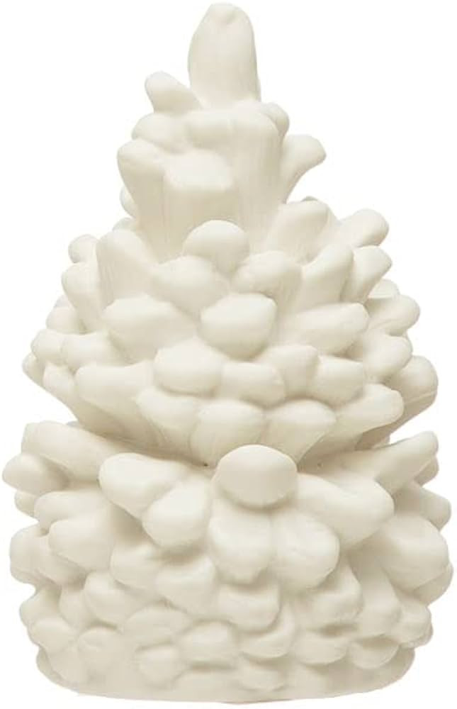 Creative Co-Op Stoneware Bisque Pinecone, White | Amazon (US)