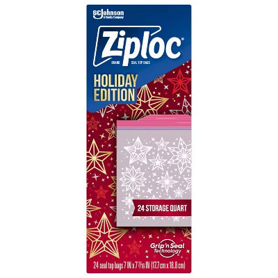 Ziploc Holiday Storage Quart Bags - 24ct | Target