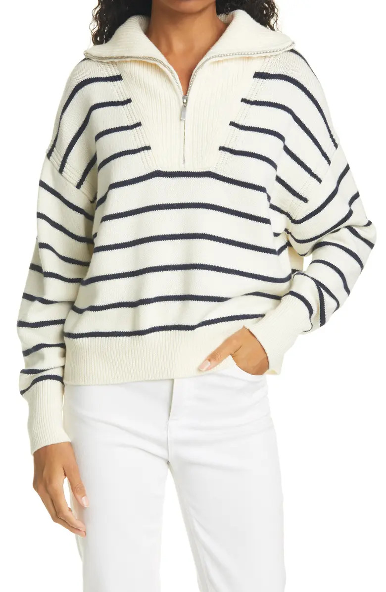 Stripe Half Zip Merino Wool Sweater | Nordstrom