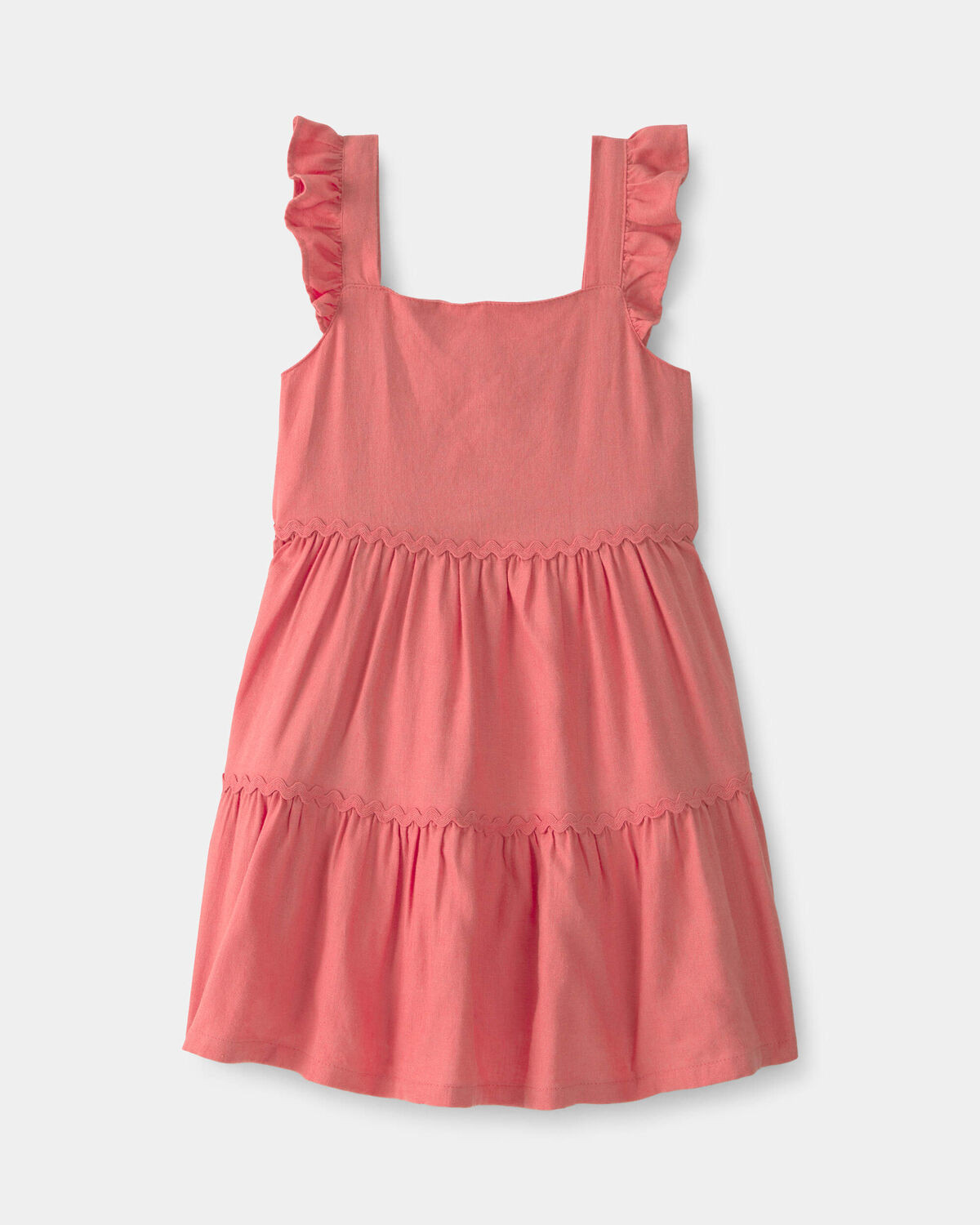 Toddler Girl Ruffle-Sleeve Tiered Dress - Coral | Carter's Inc