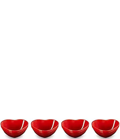 Le Creuset Stoneware Set Of 4 Heart Mini Bowl - Cerise | Dillard's