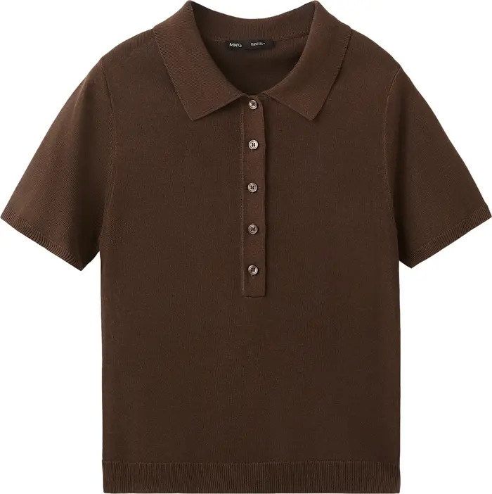 MANGO Short Sleeve Jersey Polo Sweater | Nordstrom | Nordstrom