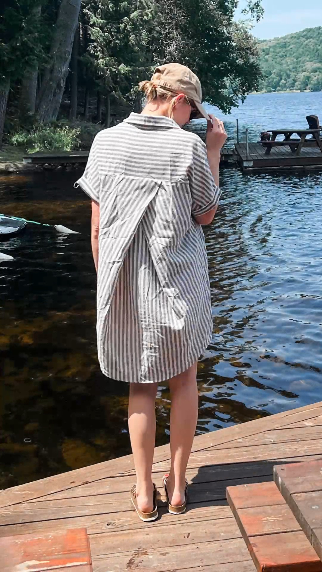 Bought this classic striped mini shirt dress as a cover up for our vacation. Love the backing detail, nice flowy material. Also linked Mac’s swim gear! 💦 

#LTKswim #LTKtravel #LTKstyletip