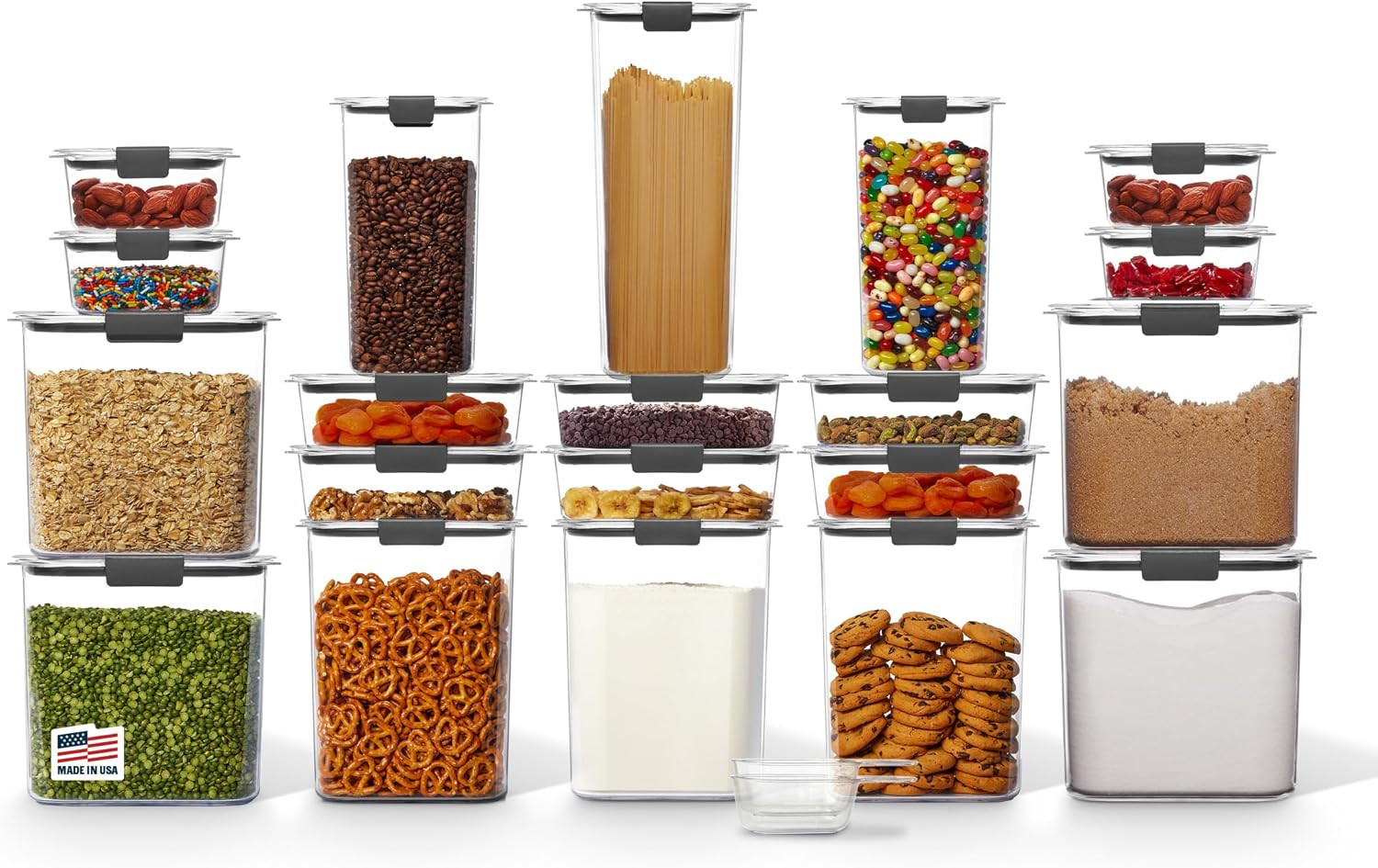 Rubbermaid Brilliance Pantry 20-Piece Set, Clear and Airtight Food and Pantry Storage Containers, 15 | Amazon (US)