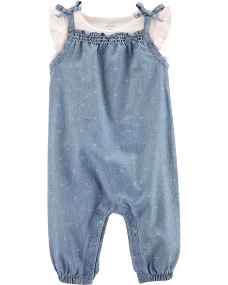 2-Piece Tee & Chambray Coveralls Set | Carter's